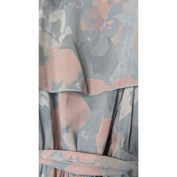 Preowned Show Me Your MuMu Jess floral ruffle midi wrap dress wedding  size 2X - Picture 9 of 9